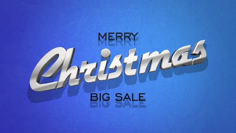 retro merry christmas and big sale text set on a blue grunge texture