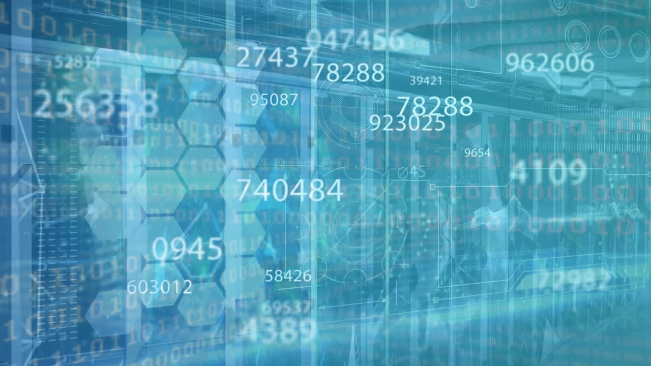 Animation of data processing over server room