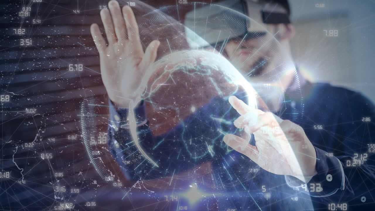 증강 현실을 사용하여 지구를 회전시키는 것과 결합한 과학 구성