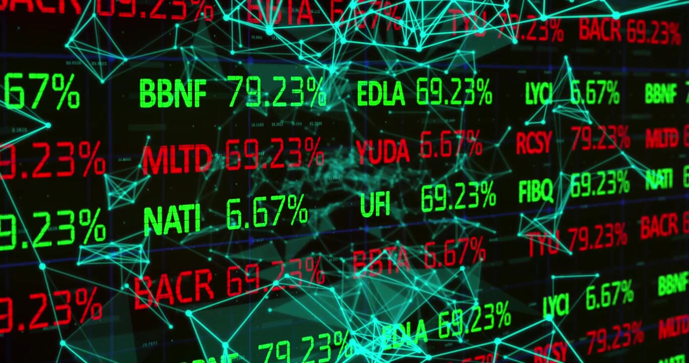 Digital Stock Market Data Visualization with Abstract Network Connections