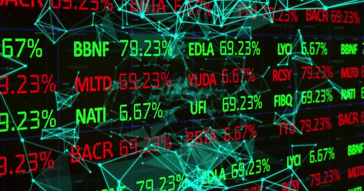 Digital Stock Market Data Visualization with Abstract Network Connections