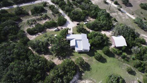 aerial view of a ranch house in the texas hill country