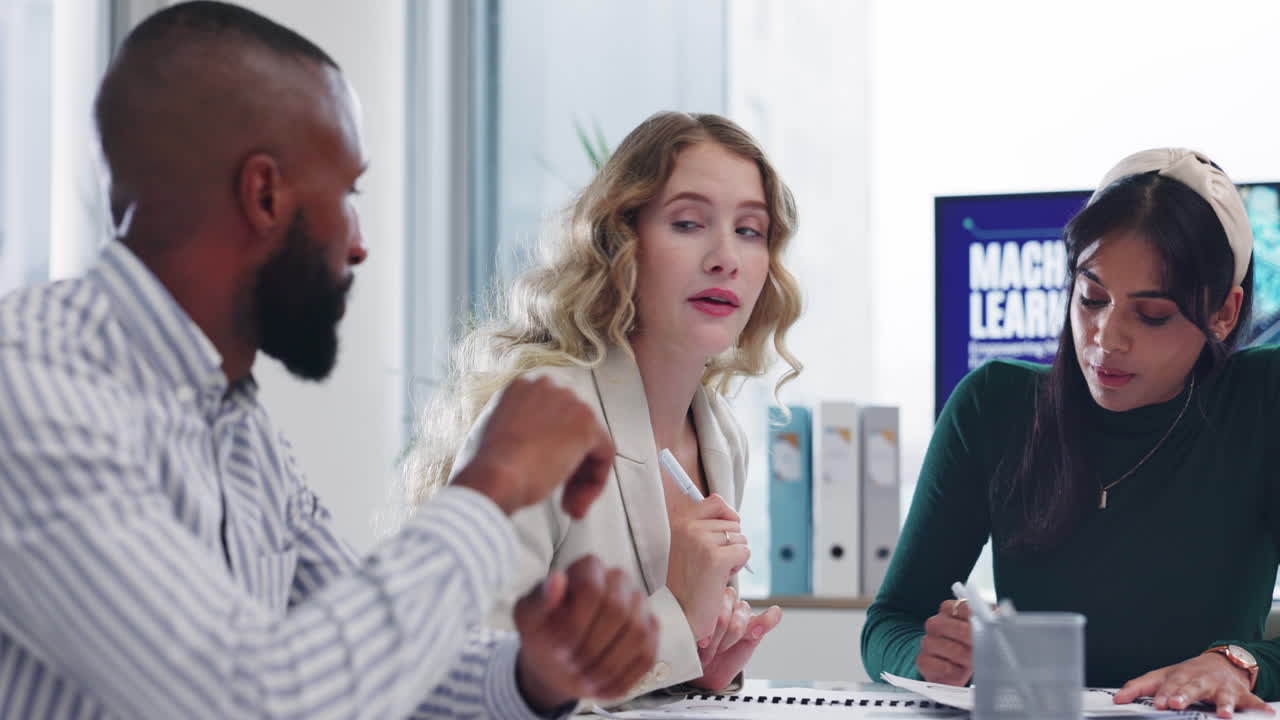 Diverse team collaborating in a business meeting