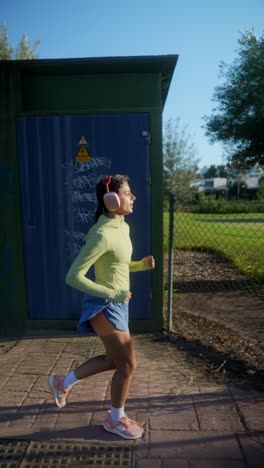 woman running outdoors