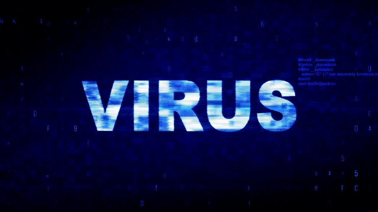 Virus Text Digital Noise Twitch Glitch Distortion Effect Error Animation.