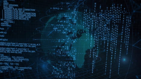 animación del procesamiento de datos digitales en todo el mundo