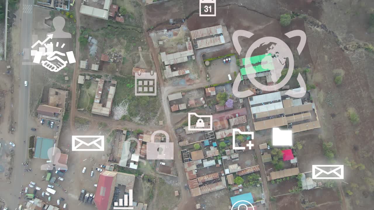 vista de paisaje de la ciudad-drone