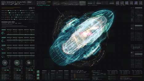 interfaz de usuario futurista pantalla frontal sistema mecánico electromagnético holográfico y pantalla de información de telemetría de datos digitales para pantalla de escritorio de computadora de fondo digital