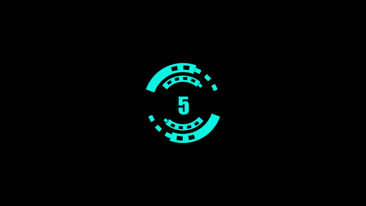 Hud countdown timer 10-1 seconds animation.