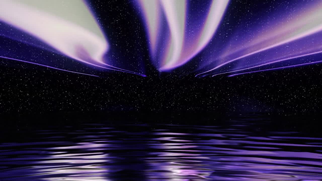 Neon Mor Aurora Yansıması Arka Plan After Effect