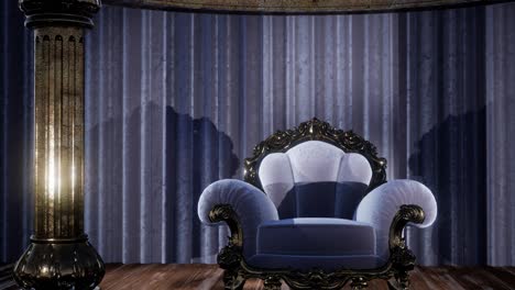 luxurious theater curtain stage with chair