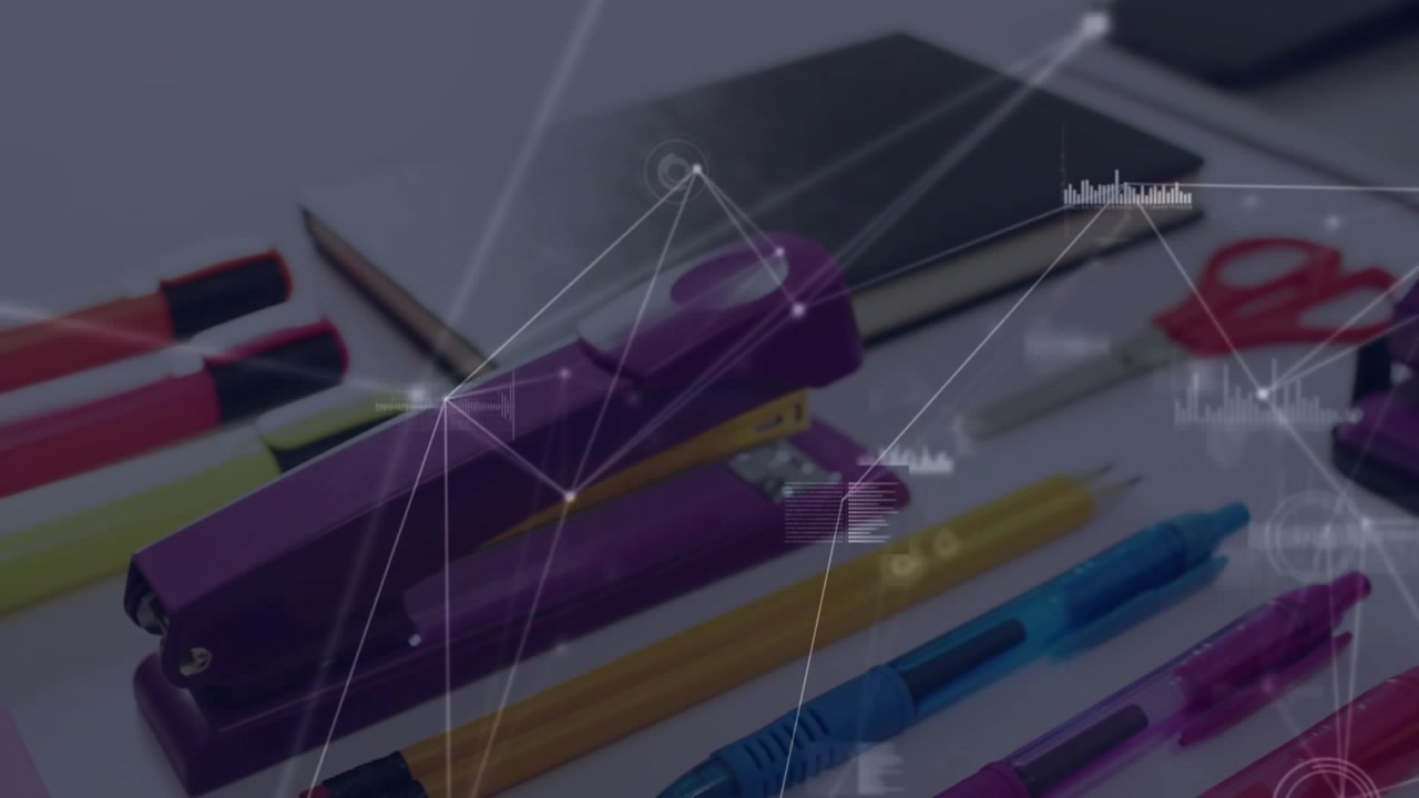 Network lines appearing triggers purple stapler and highlighter pulsing HUD showing connectivity