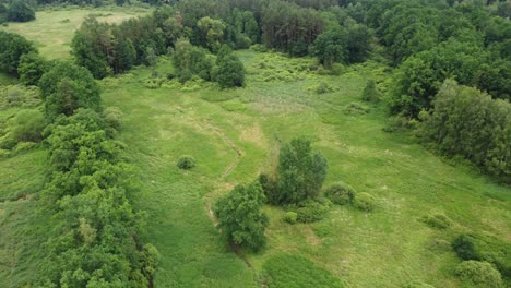 The-circling-flight-of-a-drone-over-the-fairy-tale-scenic-countryside