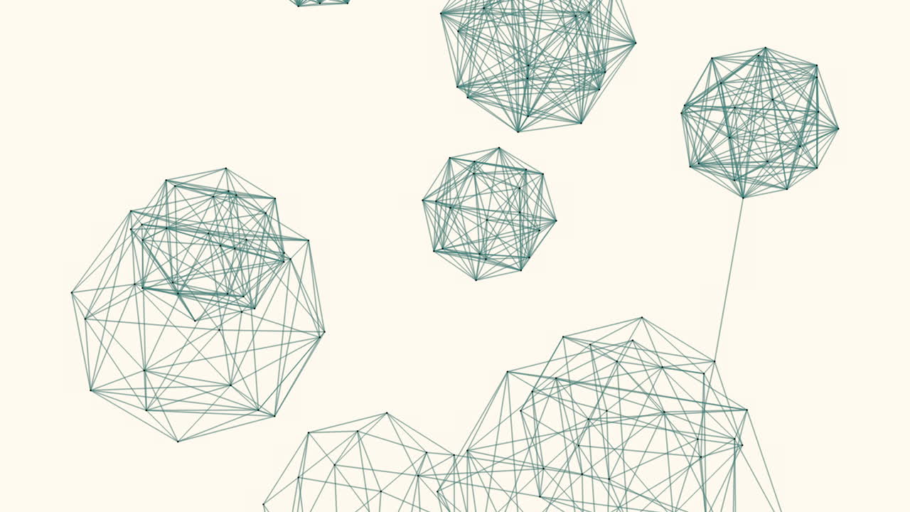 상호 연결된 모양과 삼각형의 추상적인 구성