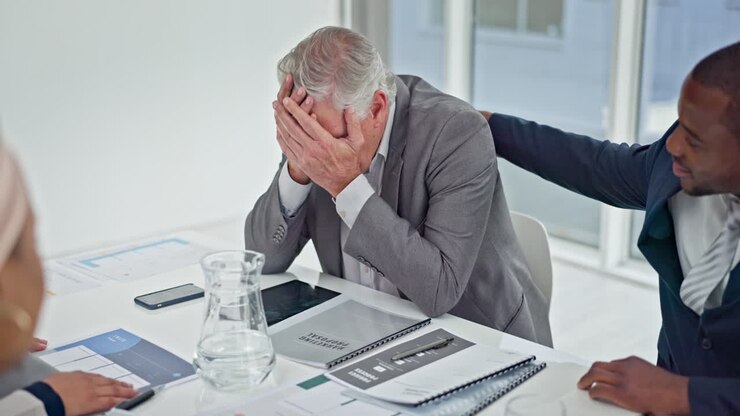 Fallimento, stress o CEO in riunione
