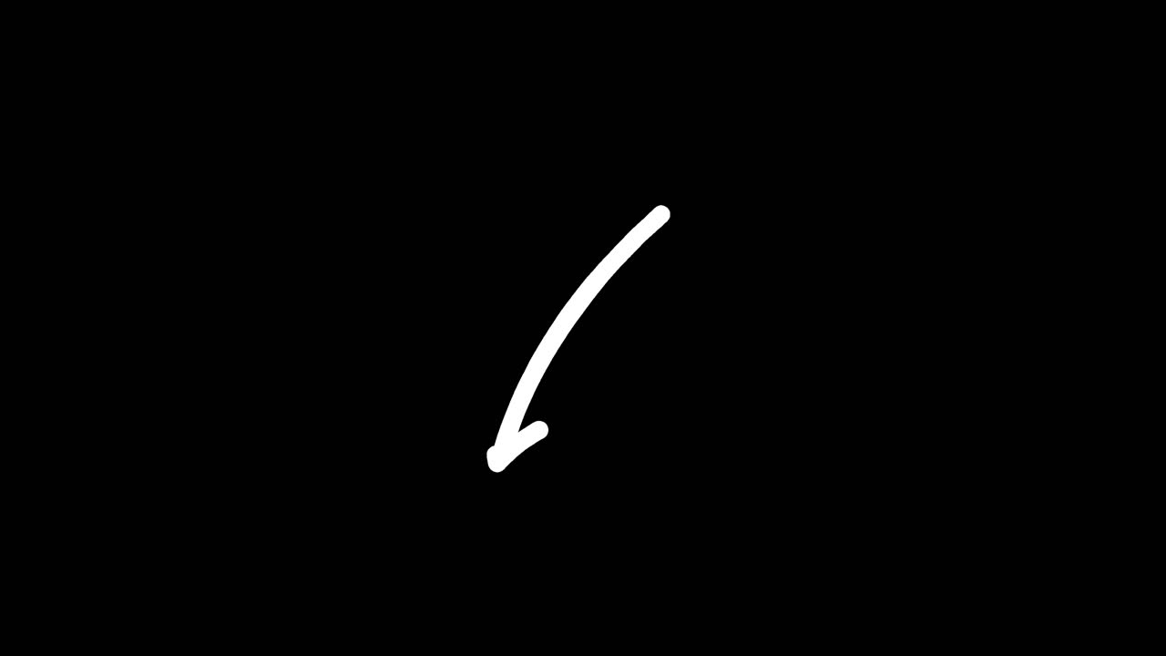 Animated Hand Drawn Arrows Appearing and Disappearing on Black Background