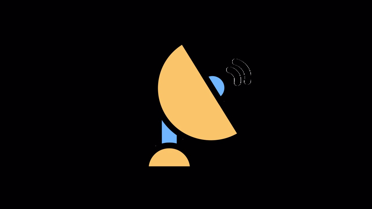 Animated Satellite Dish Icon Transmitting Signal Waves