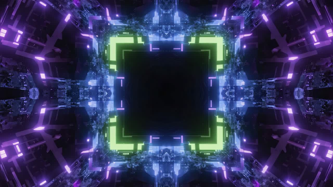 추상적인 미래주의 네온 터널