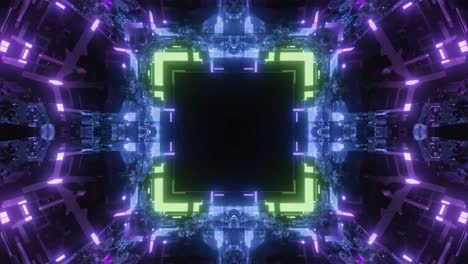 túnel de neón abstracto y futurista