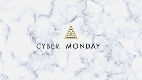 Cyber-Monday-Text-Auf-Marmorstruktur-Mit-Goldenen-Dreiecken