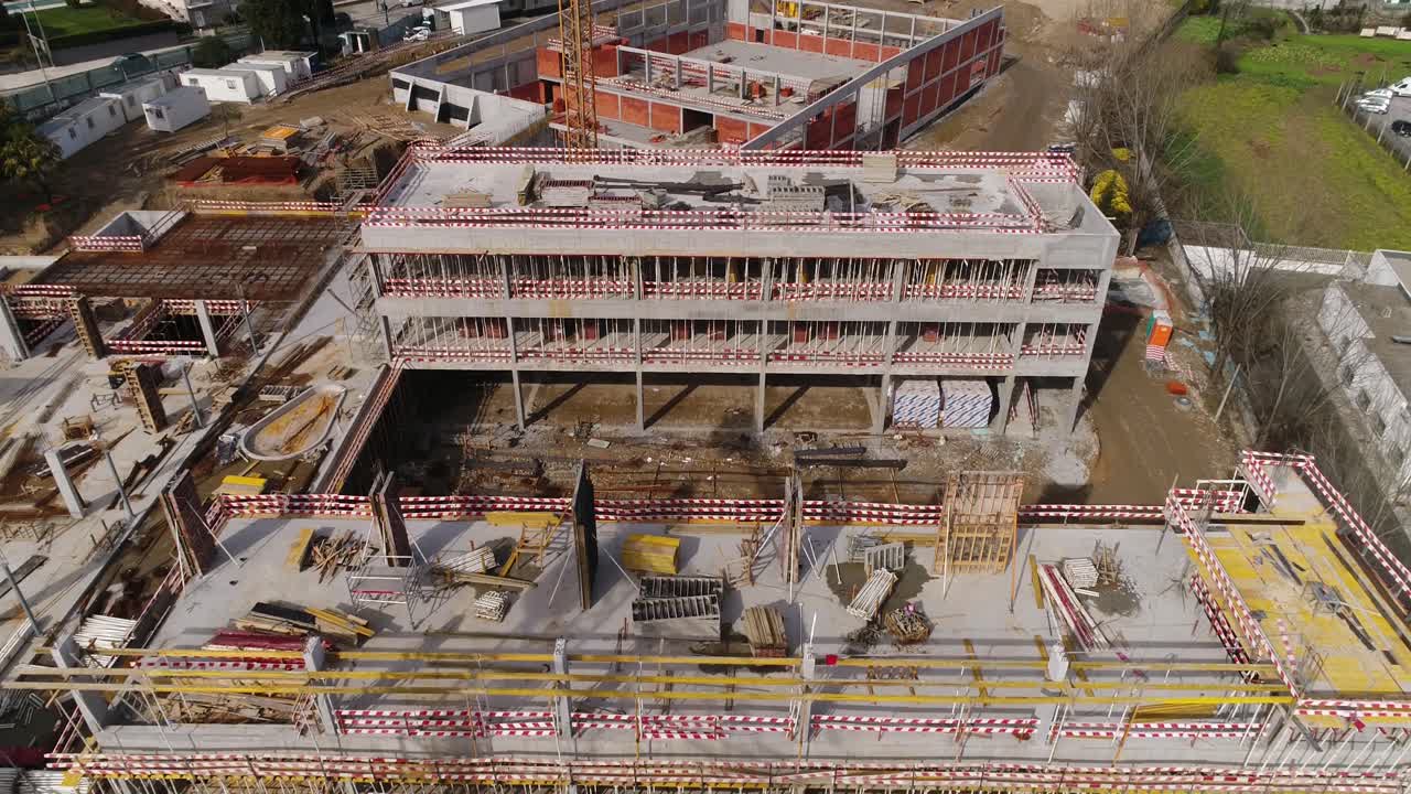 vista aérea de la construcción de edificios modernos