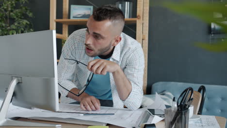 focused architect at work