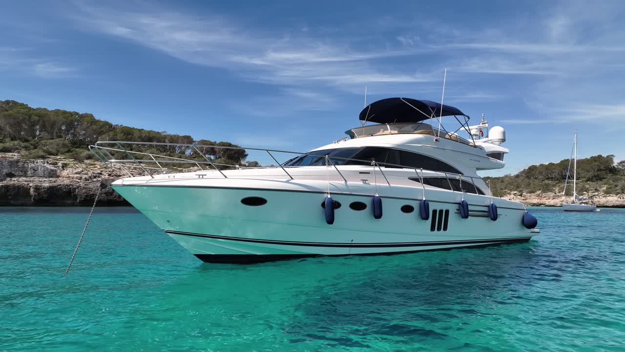 cerca del barco con ancla con agua cristalina en el mar