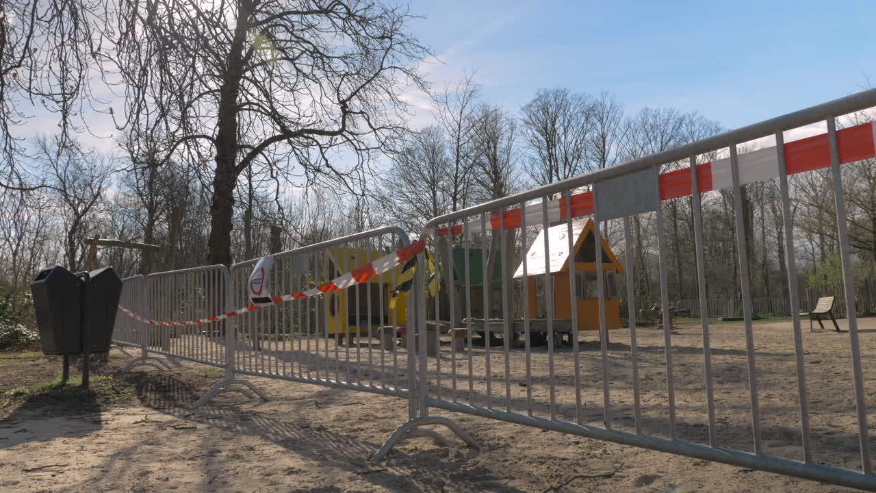 Empty playground, closed due to coronavirus outbreak, nobody allowed