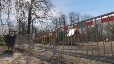 empty playground, closed due to coronavirus outbreak, nobody allowed