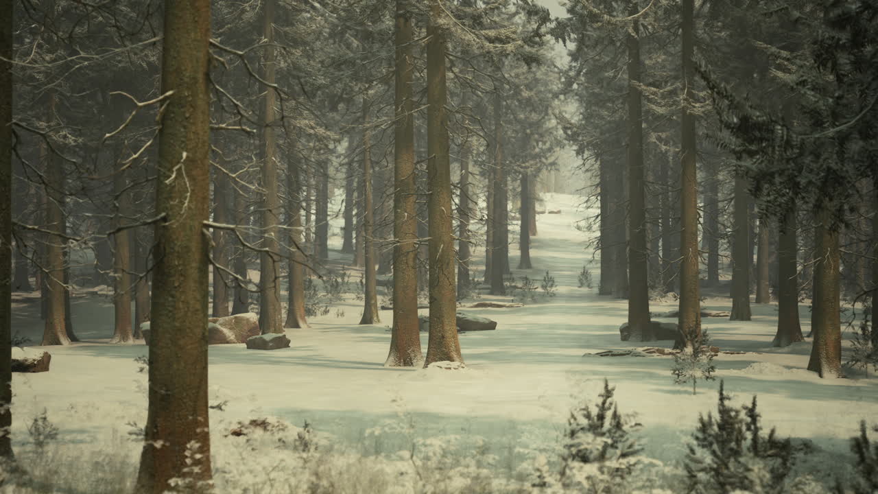 눈 인 겨울 숲길