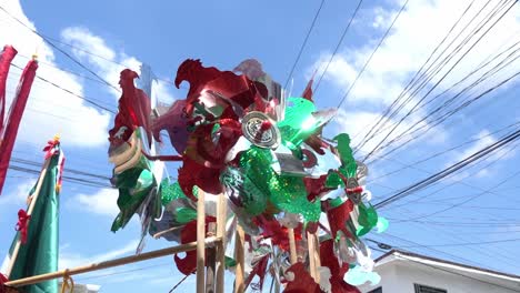 traditional mexican pinwheels in green, white and red