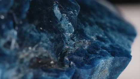 close-up of a blue mineral or crystal