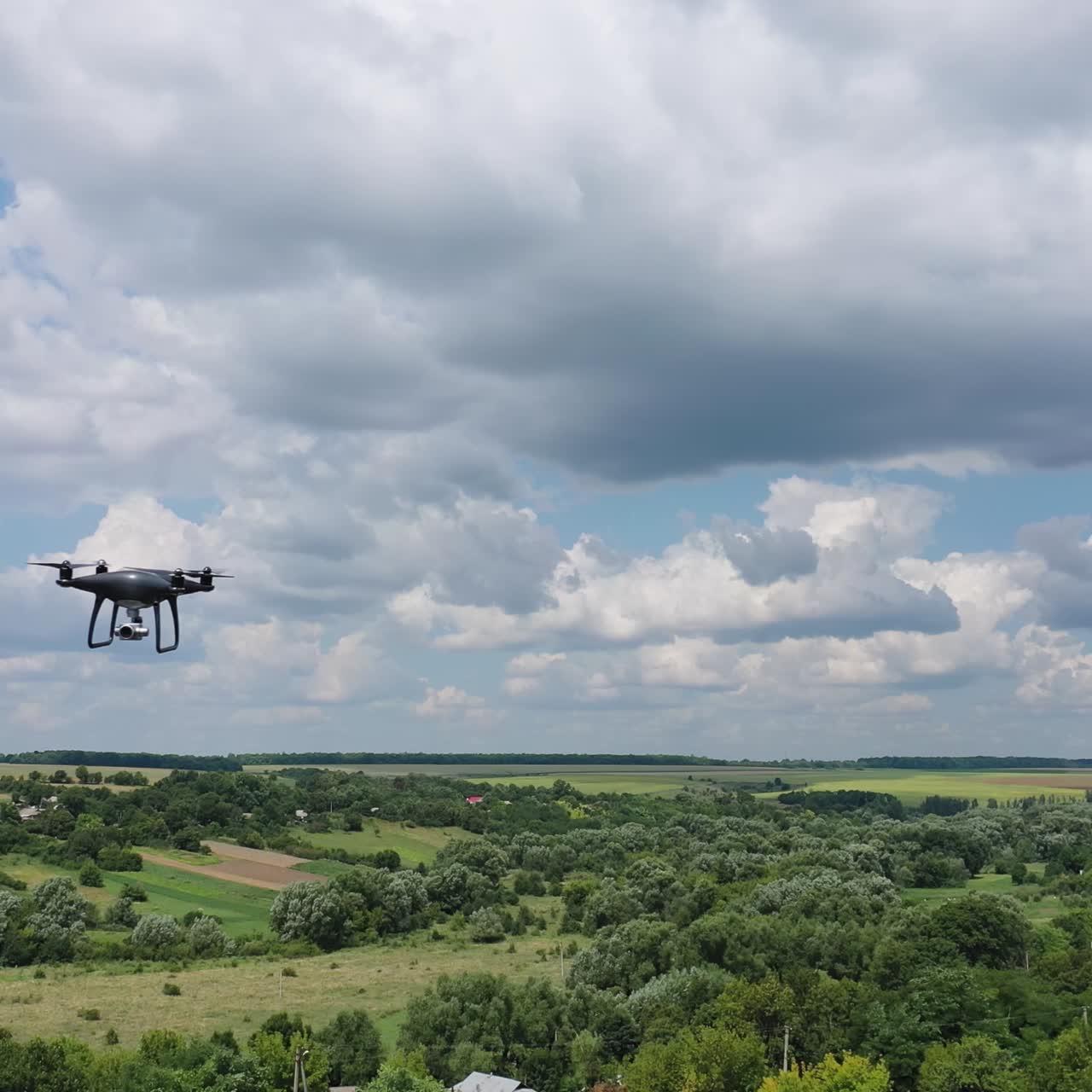 Drone overflying field