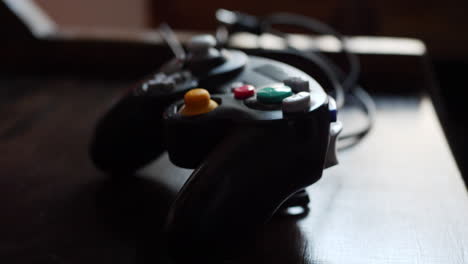 a video game controller on a desk after a competitive gaming esports tournament