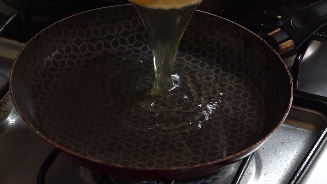 Eggs cooking on a pan