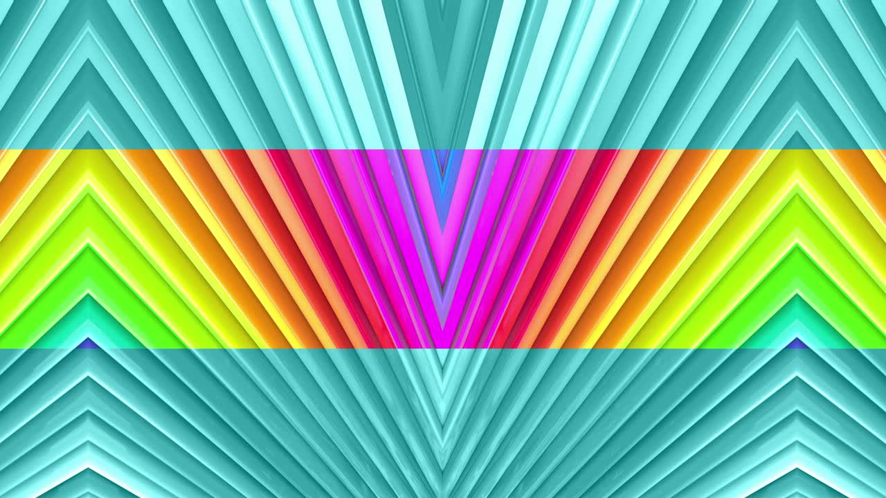 abstracto 3d sin costuras fondo brillante en 4k con cintas de arco iris. rayas multicolores arcoirís moverse cíclicamente en geometría simple estilo creativo de dibujos animados. animación suave en bucle. 31