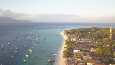 disparo de dron amanecer gili trawangan