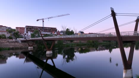 Puente-Atirantado-En-Salamanca,-España.-Vista-Aérea-De-Drones