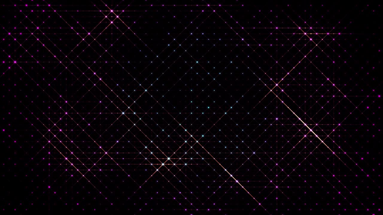 3d abstracto 4k fondo en bucle con luz de leds. chispas se deslizan entre los leds de punto, las partículas cubren todo el plano de todo el marco. flash correr en puntos. luma mate como canal alfa. luz cálida 3