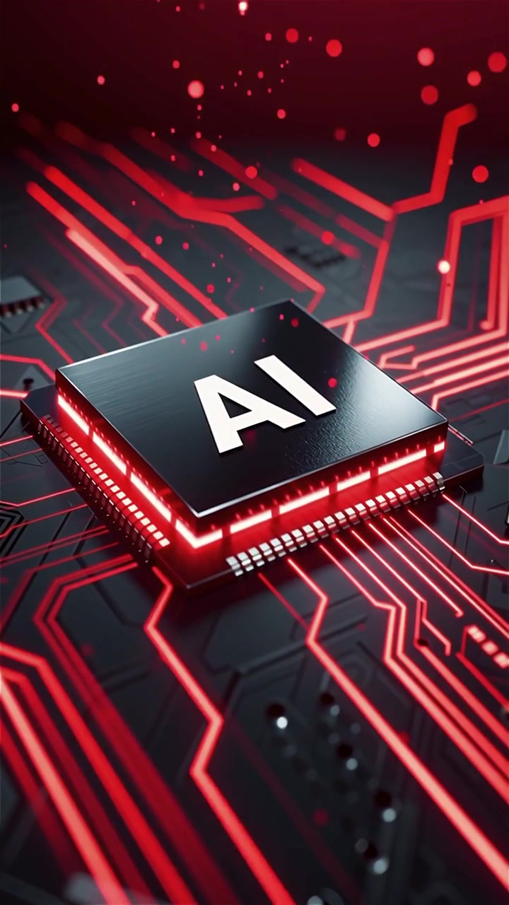 Futuristic AI Chip Motherboard Technology Background