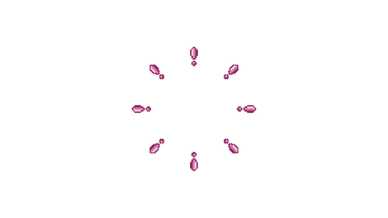 Pixel Art Mini Exclamation mark Spinning Circle Animated Overlay Transparent 30fps (1)