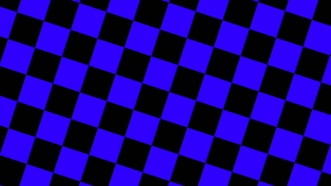 Roterende sort og blåt ternet design