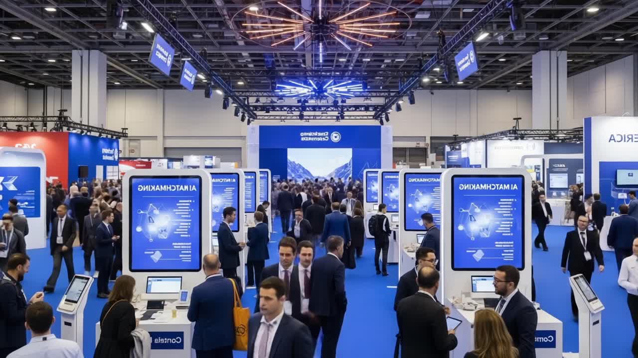A Vibrant Trade Show Experience Showcasing Latest Innovations and Networking Opportunities Among Industry Professionals at a Modern Exhibition Hall