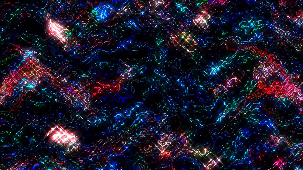 líneas brillantes 3d establecen el movimiento de la onda, color completo, sobre fondo negro