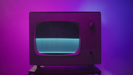 vintage television with neon colors