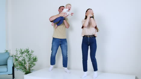 spend time together couple. happy cheerful family having fun.
