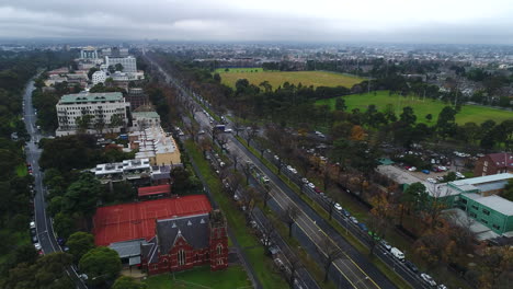 follow melbourne tram with stunning drone aerial