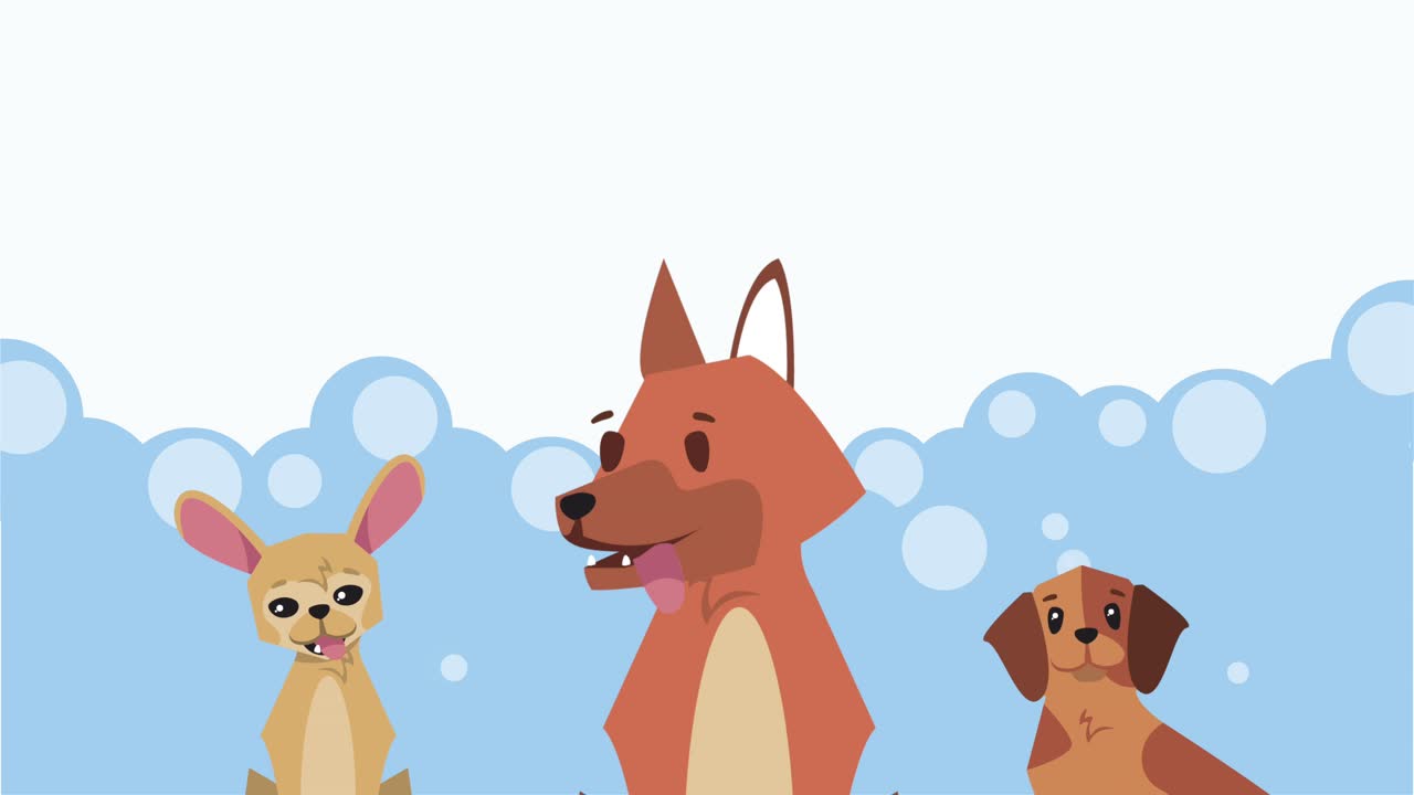 可愛い犬のマスコット シーンのアニメーション