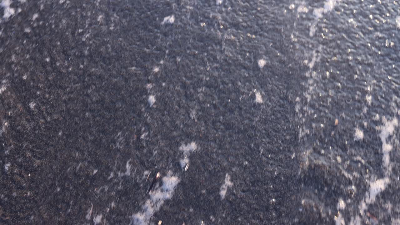 Waves on a Black Sand Beach