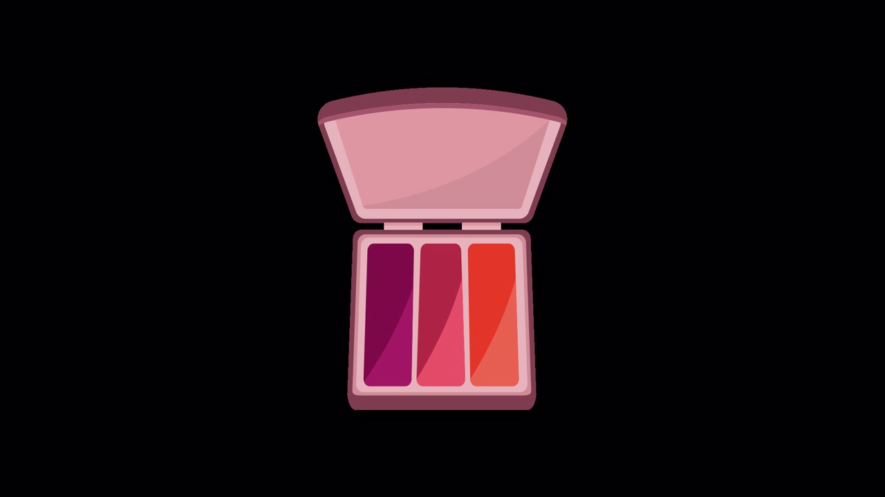 Animated Makeup Palette Opening and Closing with Colorful Shades